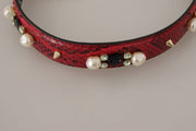 Elegant Red Python Leather Shoulder Strap Dolce & Gabbana