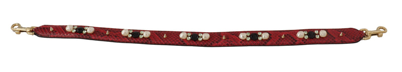 Elegant Red Python Leather Shoulder Strap Dolce & Gabbana