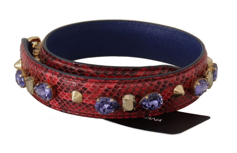 Elegant Red Python Leather Handbag Strap Dolce & Gabbana