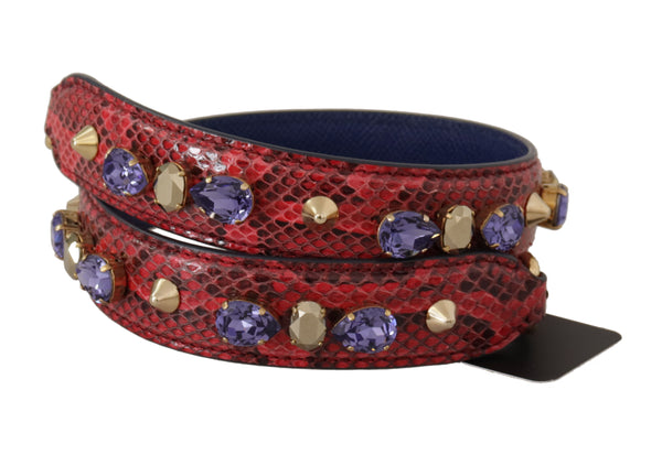 Elegant Red Python Leather Handbag Strap Dolce & Gabbana