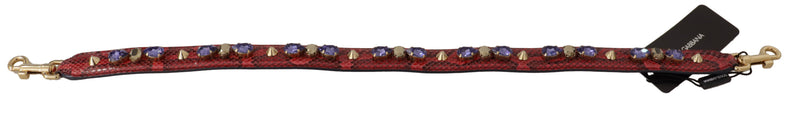 Elegant Red Python Leather Handbag Strap Dolce & Gabbana