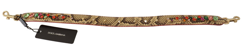 Elegant Beige Python Leather Bag Strap Dolce & Gabbana