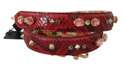 Elegant Red Python Leather Bag Strap Dolce & Gabbana