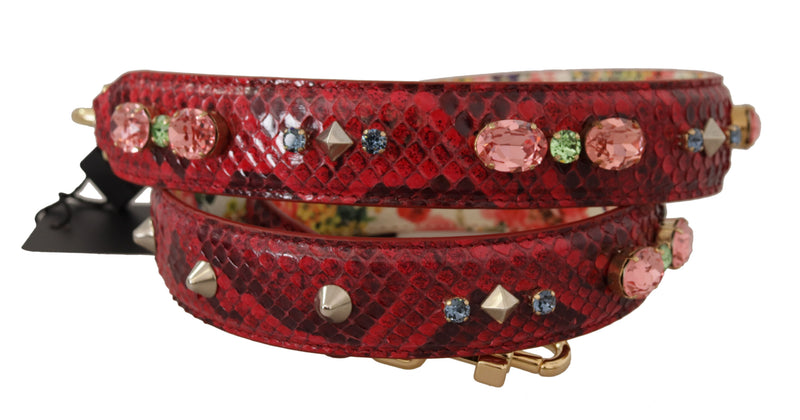 Elegant Red Python Leather Bag Strap Dolce & Gabbana