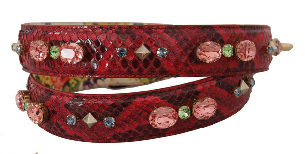 Elegant Red Python Leather Bag Strap Dolce & Gabbana