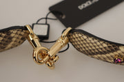 Elegant Beige Python Leather Shoulder Strap Dolce & Gabbana