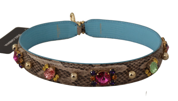 Elegant Python Leather Shoulder Strap Accessory Dolce & Gabbana