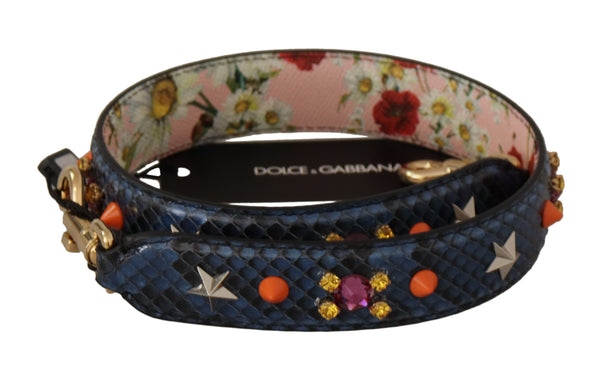 Elegant Blue Python Leather Bag Strap Dolce & Gabbana