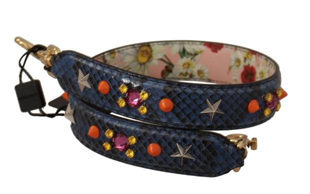 Elegant Blue Python Leather Bag Strap Dolce & Gabbana