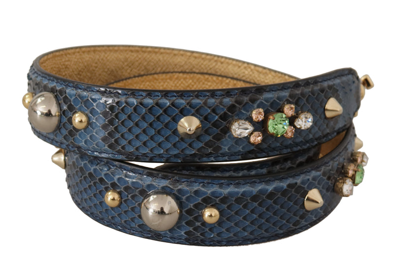 Elegant Leather Shoulder Bag Strap in Blue Dolce & Gabbana