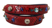 Chic Red Python Leather Shoulder Strap Dolce & Gabbana