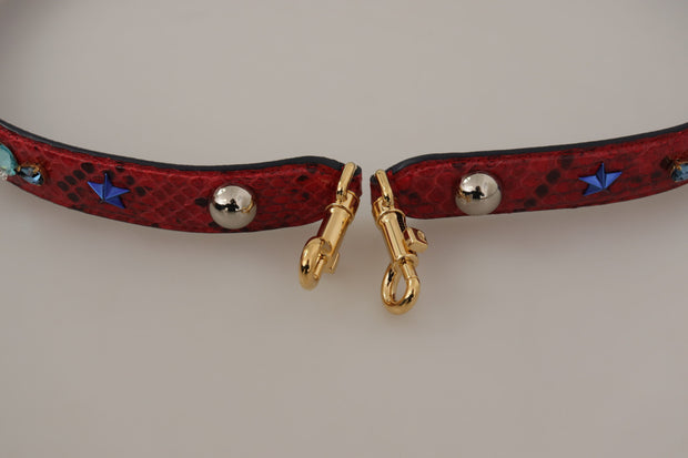 Chic Red Python Leather Shoulder Strap Dolce & Gabbana