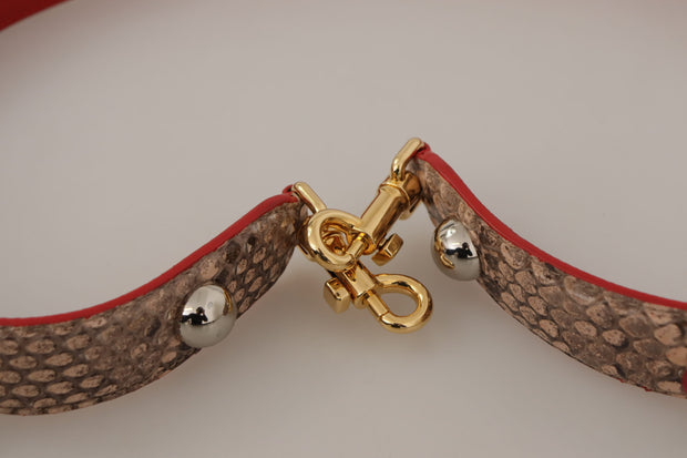 Chic Brown Python Leather Bag Strap Dolce & Gabbana