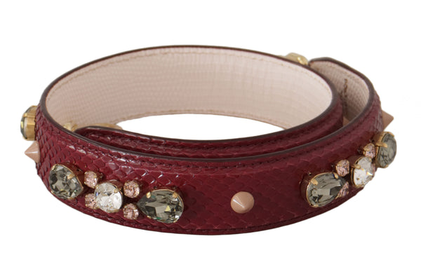 Elegant Python Leather Bag Strap in Bordeaux Dolce & Gabbana