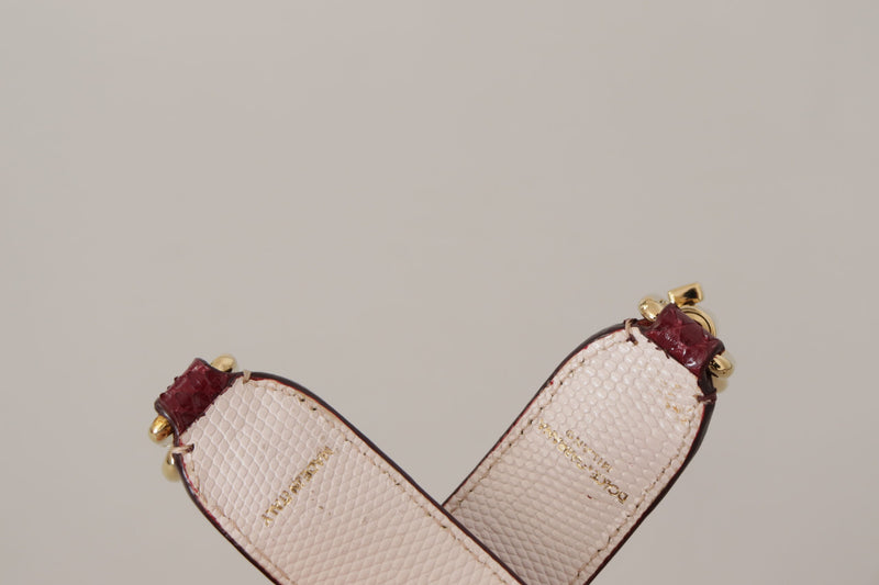 Elegant Python Leather Bag Strap in Bordeaux Dolce & Gabbana