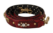 Red Python Leather Shoulder Bag Strap Dolce & Gabbana