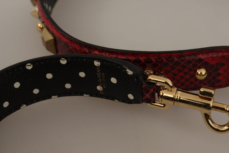 Red Python Leather Shoulder Bag Strap Dolce & Gabbana