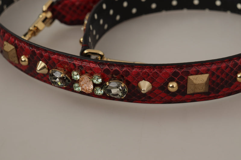 Red Python Leather Shoulder Bag Strap Dolce & Gabbana