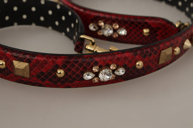 Red Python Leather Shoulder Bag Strap Dolce & Gabbana