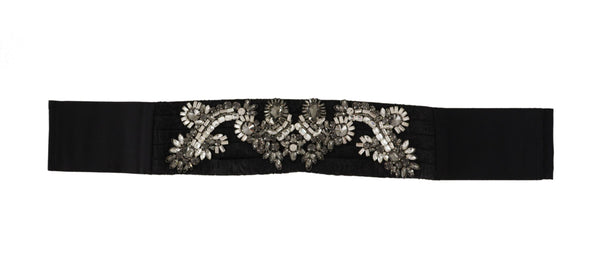 Elegant Rhinestone-Embellished Silk Belt Dolce & Gabbana