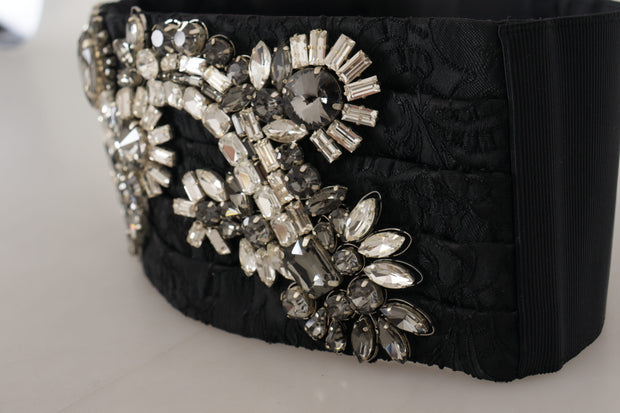 Elegant Rhinestone-Embellished Silk Belt Dolce & Gabbana