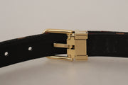 Multicolor Leather Belt with Gold Buckle Dolce & Gabbana