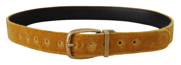 Elegant Velvet Gold Buckle Women's Belt Dolce & Gabbana