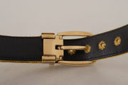 Elegant Velvet Gold Buckle Women's Belt Dolce & Gabbana