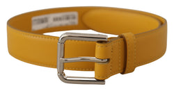 Elegant Leather Belt in Sunshine Yellow Dolce & Gabbana