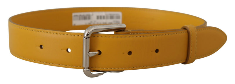 Elegant Leather Belt in Sunshine Yellow Dolce & Gabbana