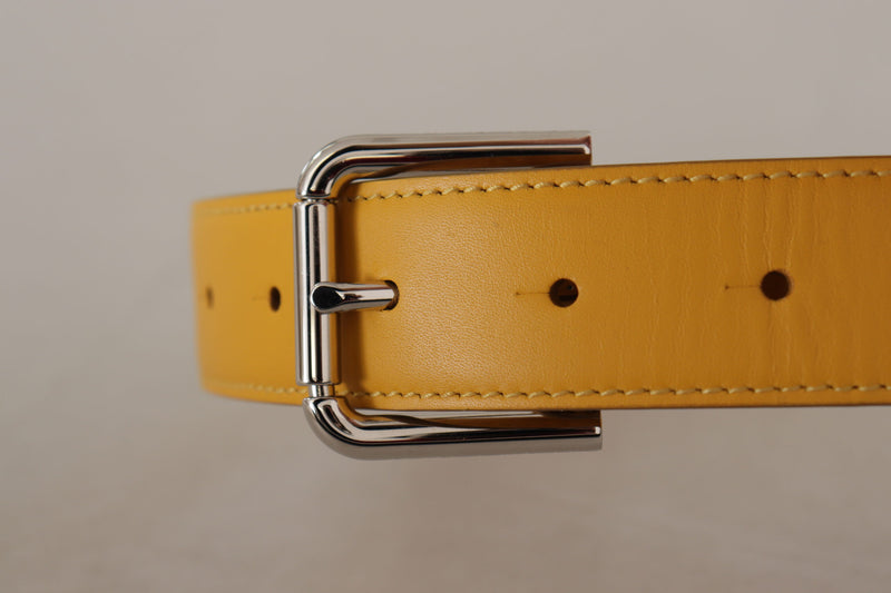 Elegant Leather Belt in Sunshine Yellow Dolce & Gabbana