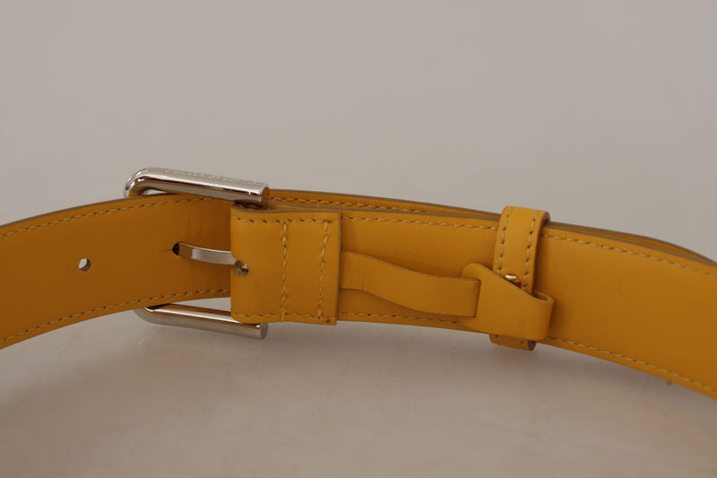 Elegant Leather Belt in Sunshine Yellow Dolce & Gabbana