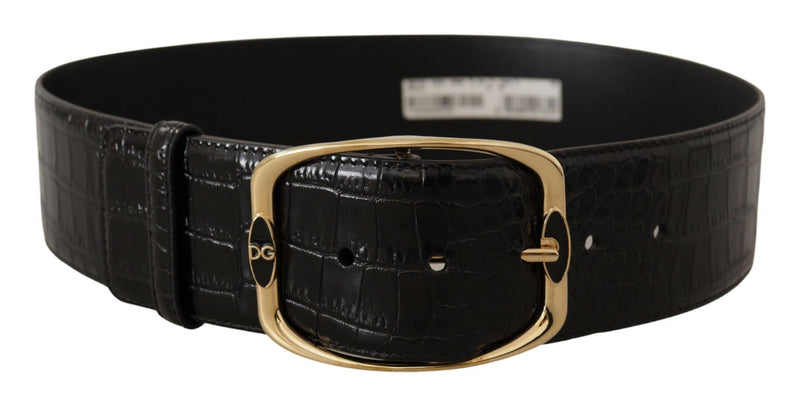 Elegant Black Leather Logo Belt Dolce & Gabbana