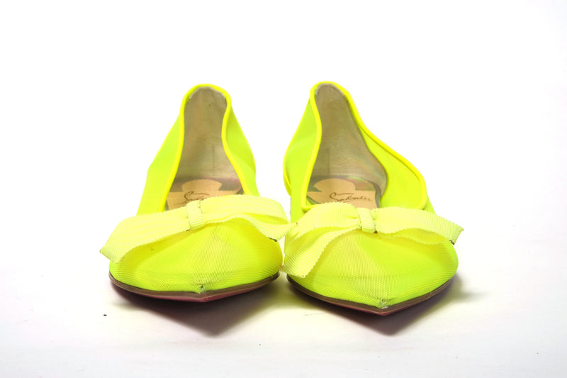 Fluro Yellow Flat Point Toe Shoe Christian Louboutin