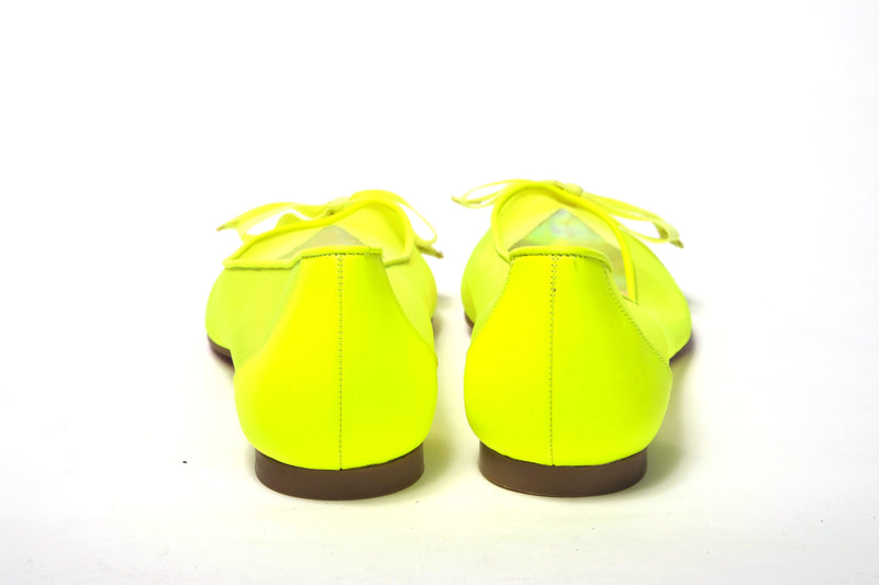 Fluro Yellow Flat Point Toe Shoe Christian Louboutin