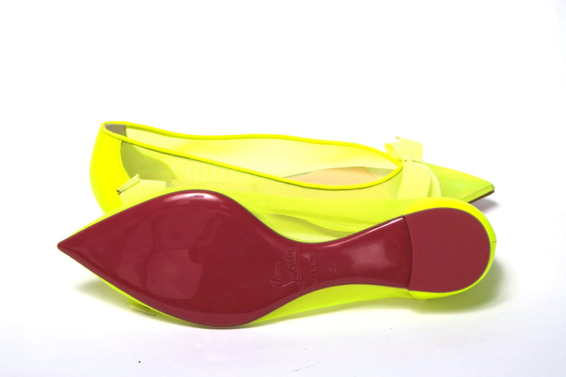 Fluro Yellow Flat Point Toe Shoe Christian Louboutin