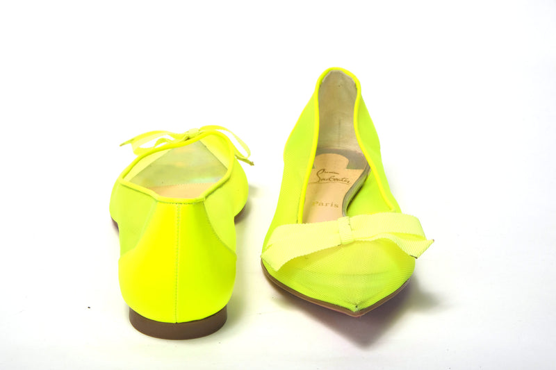 Fluro Yellow Flat Point Toe Shoe Christian Louboutin