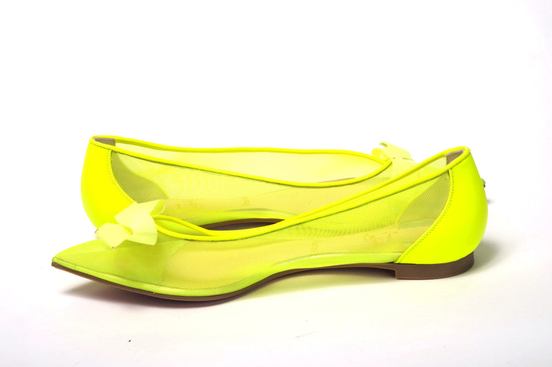 Fluro Yellow Flat Point Toe Shoe Christian Louboutin