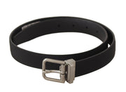 Elegant Black Canvas & Leather Belt Dolce & Gabbana