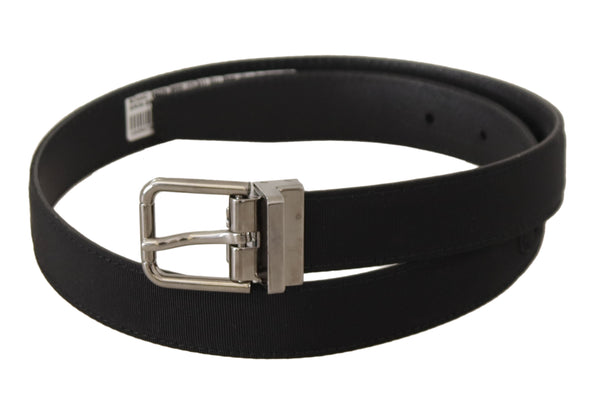 Elegant Black Canvas & Leather Belt Dolce & Gabbana