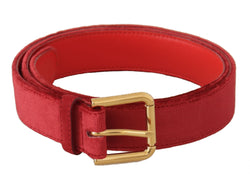 Elegant Red Suede Designer Belt Dolce & Gabbana