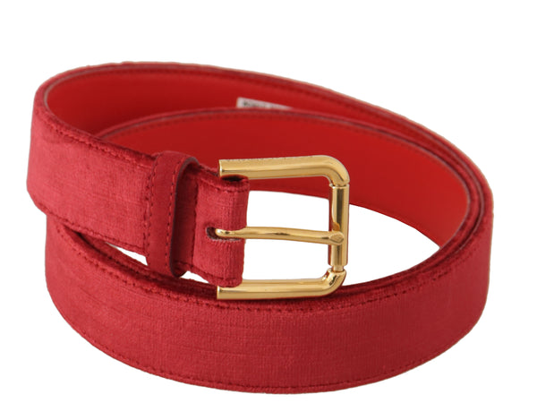 Elegant Red Suede Designer Belt Dolce & Gabbana