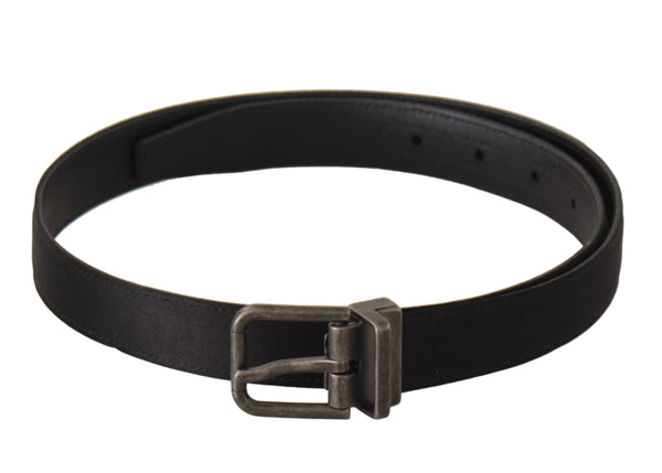 Elegant Black Leather Belt with Metal Buckle Dolce & Gabbana