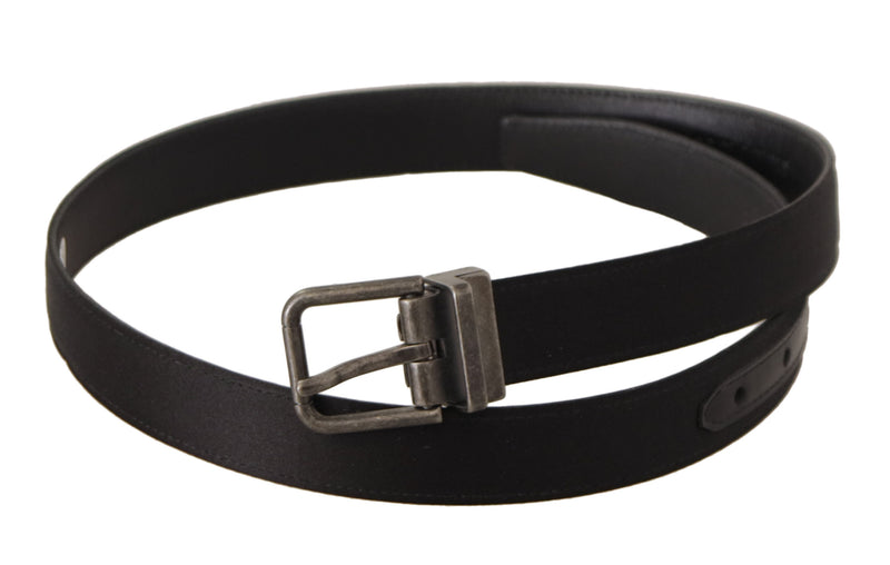 Elegant Black Leather Belt with Metal Buckle Dolce & Gabbana