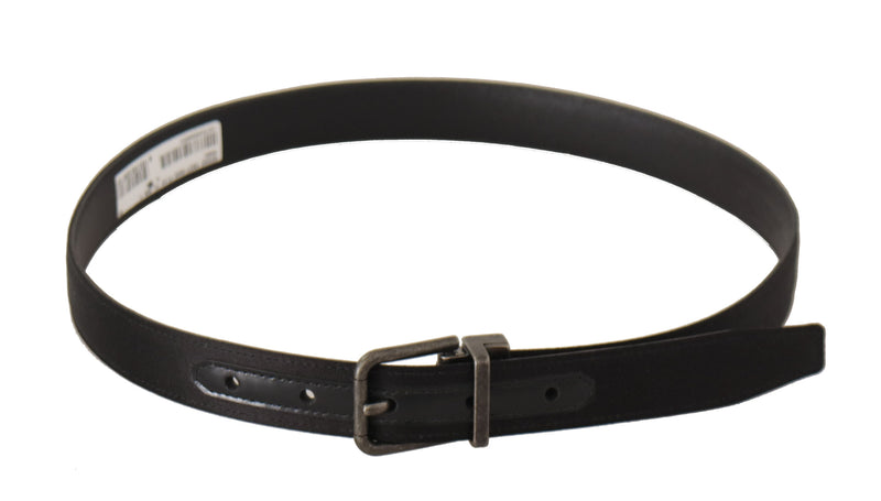 Elegant Black Leather Belt with Metal Buckle Dolce & Gabbana