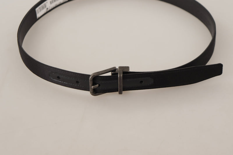 Elegant Black Leather Belt with Metal Buckle Dolce & Gabbana