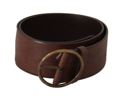 Elegant Leather Belt with Engraved Buckle Dolce & Gabbana