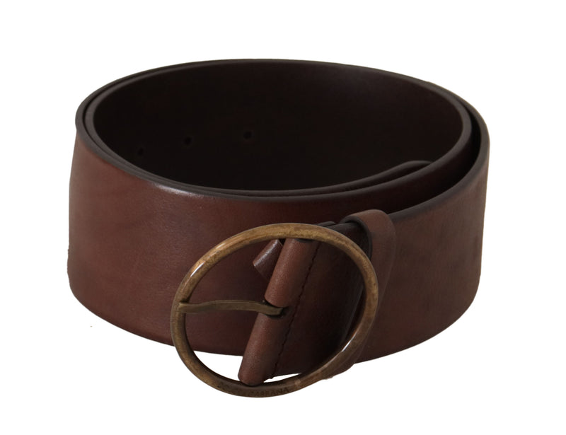 Elegant Leather Belt with Engraved Buckle Dolce & Gabbana