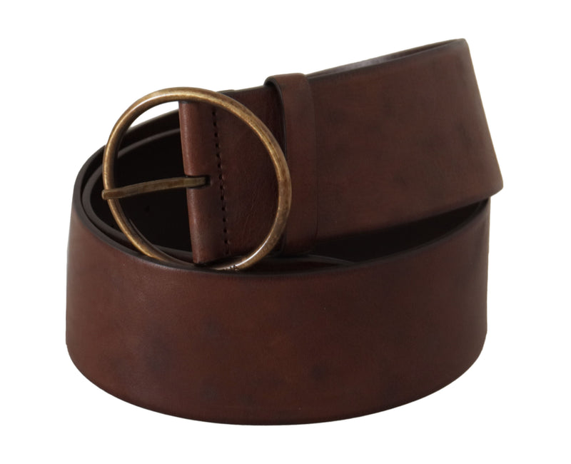 Elegant Leather Belt with Engraved Buckle Dolce & Gabbana