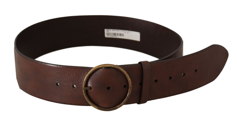 Elegant Leather Belt with Engraved Buckle Dolce & Gabbana